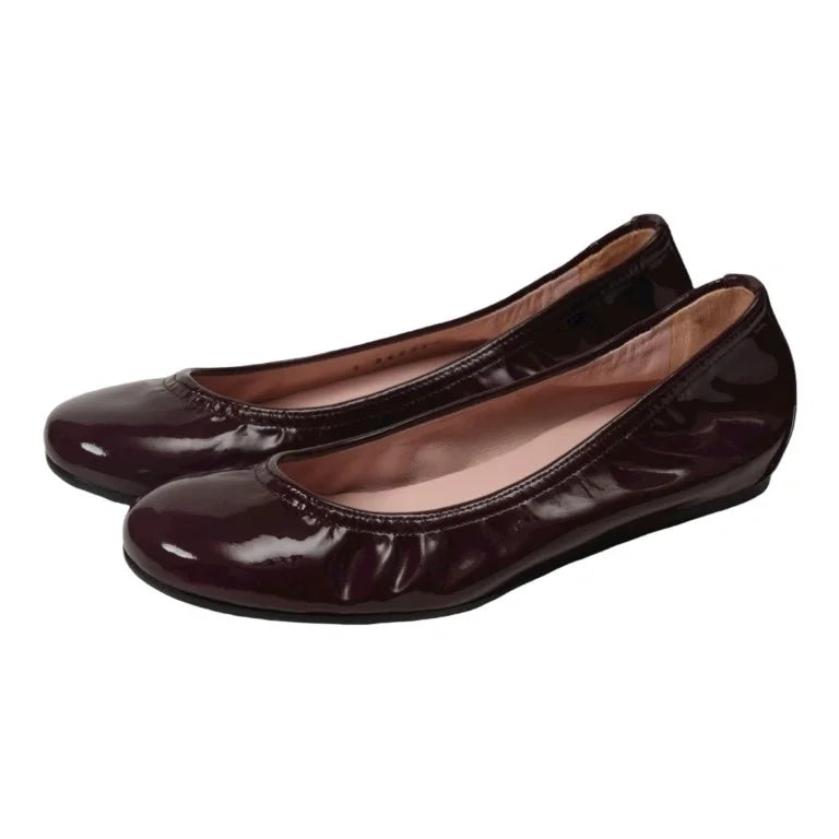 Stylish Bordo Patent Leather Flats for Teens and Women by Pretty Ballerinas