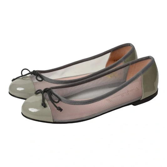 Gray Micro Flats for Teen/Women by Pretty Ballerinas - Gray Micro Flats with stylish perforated design for teens and women