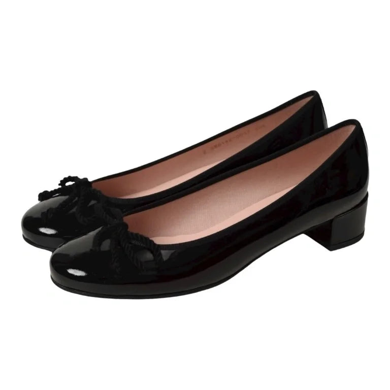 Black Patent Leather Heel for Teen/Women - Pretty Ballerinas - Black Patent Leather Heel - Galluci - Dress/Casual - Spain