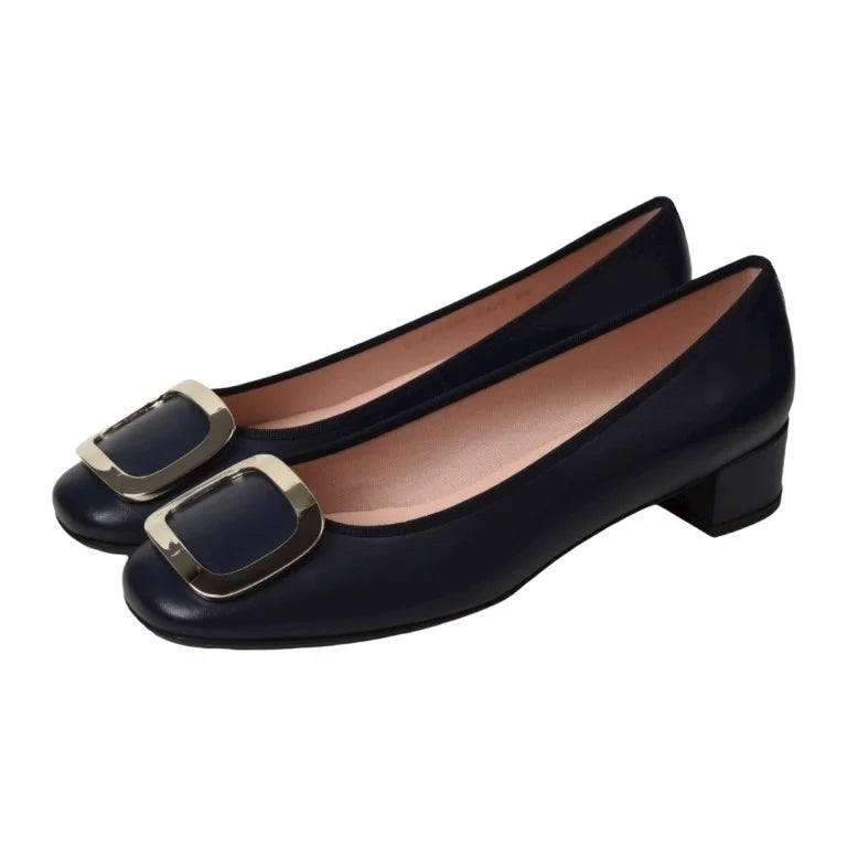 Navy soft leather heel for teen and women by Pretty Ballerinas - Galluci