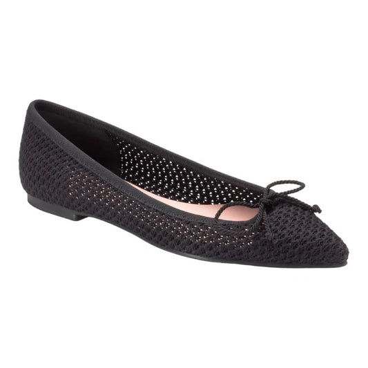 Black micro flats for teen and women by Pretty Ballerinas - chic and elegant choice for any occasion.