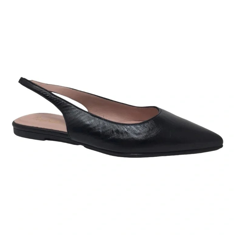 Black soft leather flats for teens and women by Pretty Ballerinas