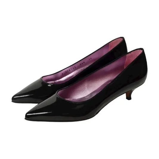 Navy patent leather heel for teens and women by Pretty Ballerinas, perfect for dressy or casual occasions.