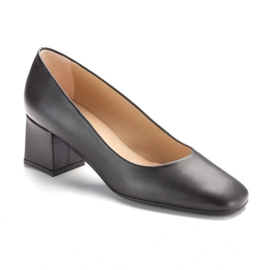 Black Soft Leather Heel for Teen/Women by Pretty Ballerinas - Elegant and comfortable soft leather heels for teens and women.