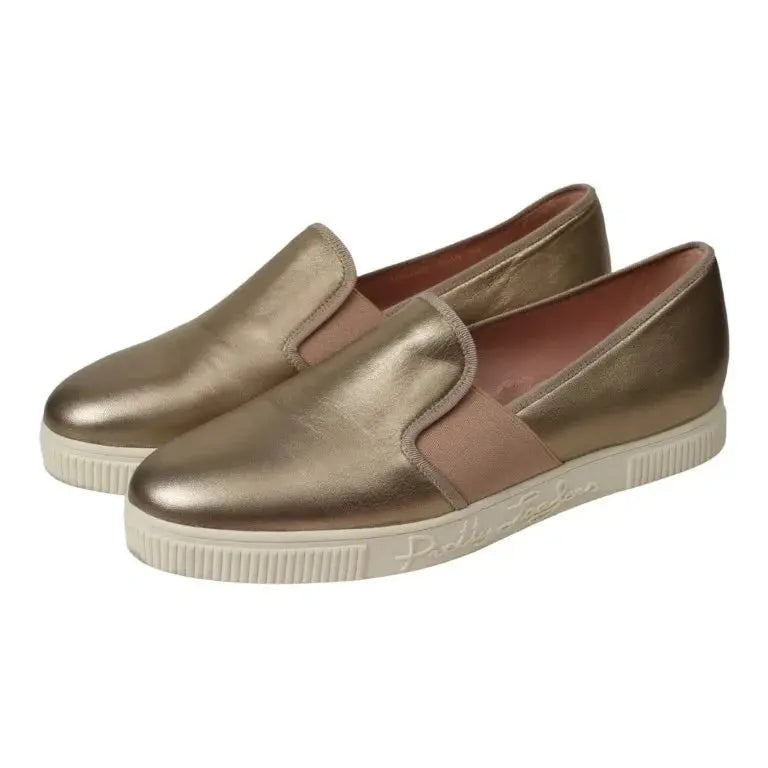 Gold soft leather sneaker for teen and women by Pretty Ballerinas - gold color, soft leather, casual sneaker style.