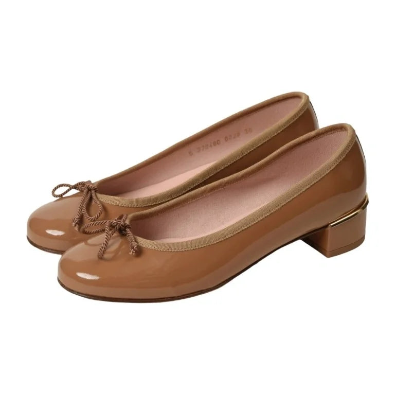 Nude Patent Leather Heel for Teen/Women by Pretty Ballerinas - Nude Patent Leather Heel for Teens/Women by Pretty Ballerinas, ideal for dressy and casual occasions.