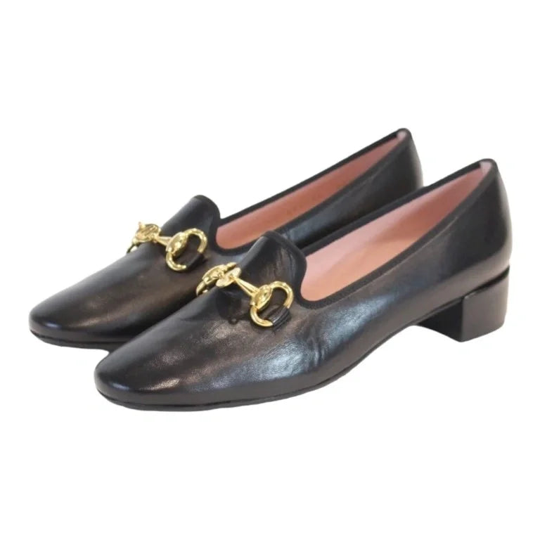 Black soft leather heel for teen and women by Pretty Ballerinas, Galluci collection.