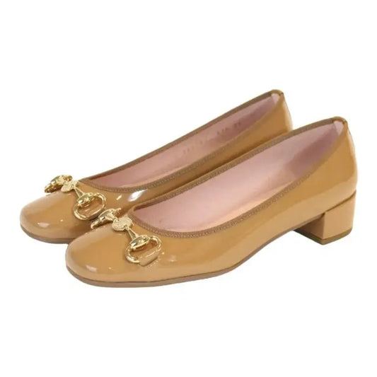 Nude Patent Leather Heel for Teen/Women by Pretty Ballerinas - Elegant nude patent leather heels for teens and women.