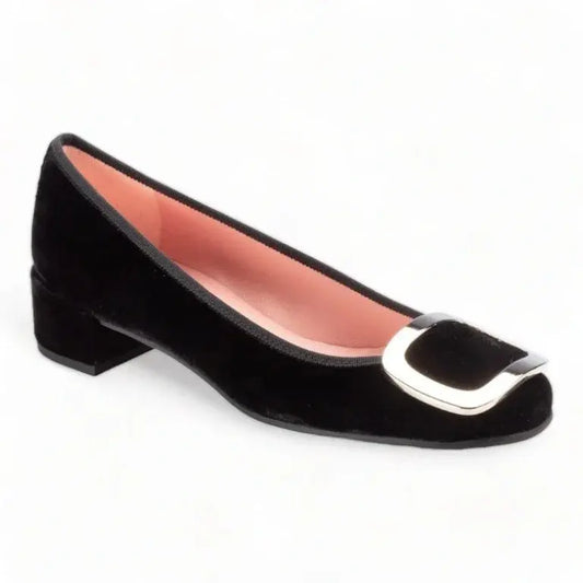 Black velvet heel for teen and women by Pretty Ballerinas - elegant Galluci heels