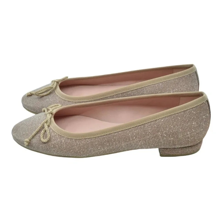 Nude Glitzy Flats for Teen/Women by Pretty Ballerinas - Nude Glitzy Flats ideal for teens and women by Pretty Ballerinas, perfect for any occasion.