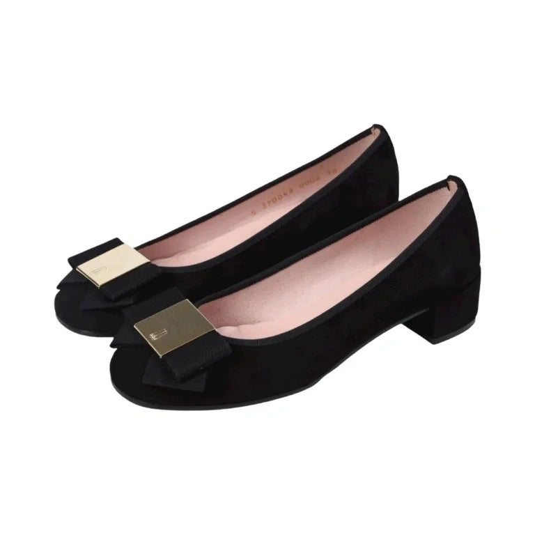 Black suede flats for teens and women by Pretty Ballerinas