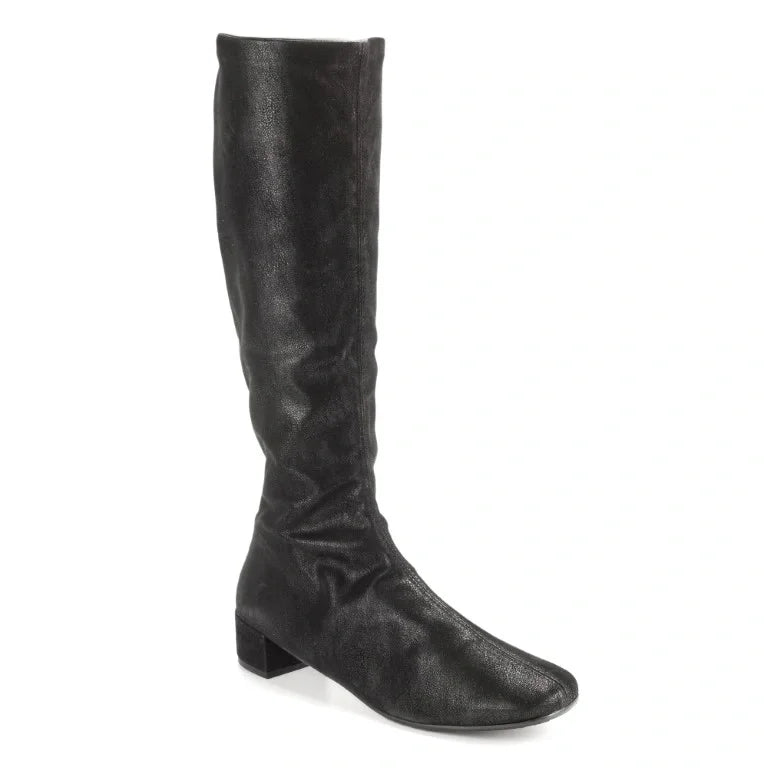 Black micro boots for teens and women by Pretty Ballerinas - London Kids.