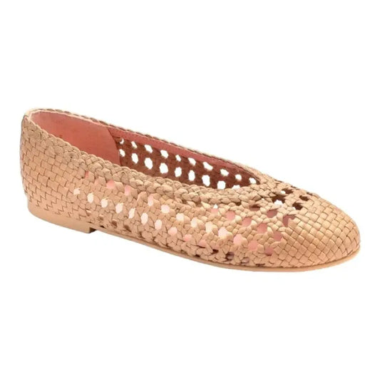 Pink soft leather flats for teen/women by Pretty Ballerinas - London Kids - Summer Net Shoe