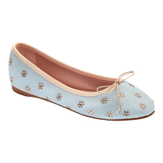 Blue soft leather flats for teen/women by Pretty Ballerinas - Blue Soft Leather Flats - London Kids - Soft Leather - Flats - Pretty Ballerinas