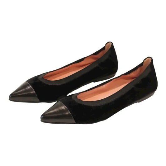 Black velvet flats for teen and women by Pretty Ballerinas - Galluci, Spain