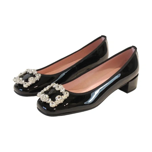 Black patent leather heel for teen and women by Pretty Ballerinas, London Kids