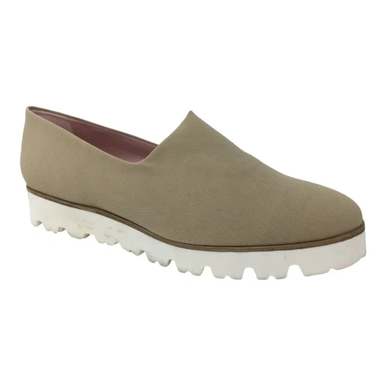 Beige Micro Slip On sneakers for Teens and Women by Pretty Ballerinas in Beige color