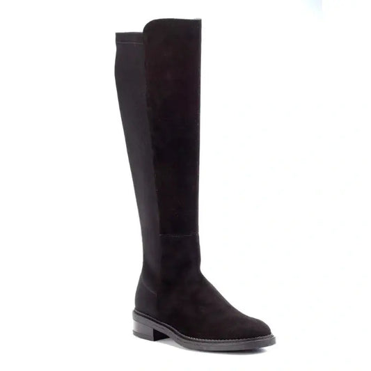 Stylish black suede boots for teens and women by Pretty Ballerinas.