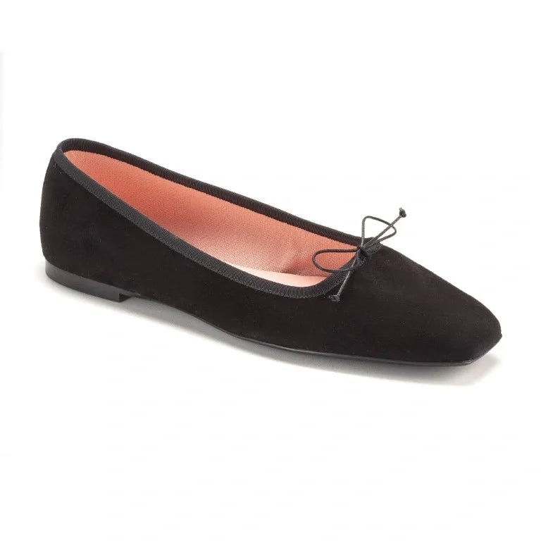 Black suede flats for teen and women by Pretty Ballerinas