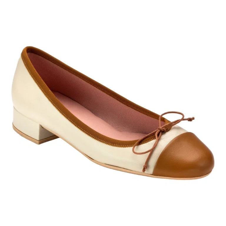 Beige soft leather heel by Pretty Ballerinas - Elegant and comfortable footwear for teens and women