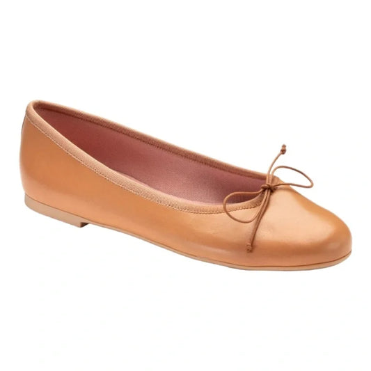 Tan soft leather flats by Pretty Ballerinas - women's shoes