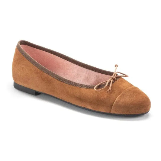 Rust Suede Flats for Teen/Women by Pretty Ballerinas - Stylish and comfortable flats in rust suede for teens and women.