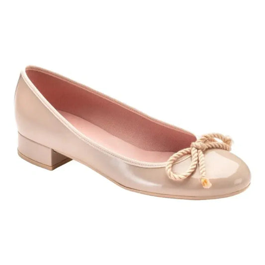 Blush patent leather heel for teen and women by Pretty Ballerinas - blush color, patent leather material, elegant design.