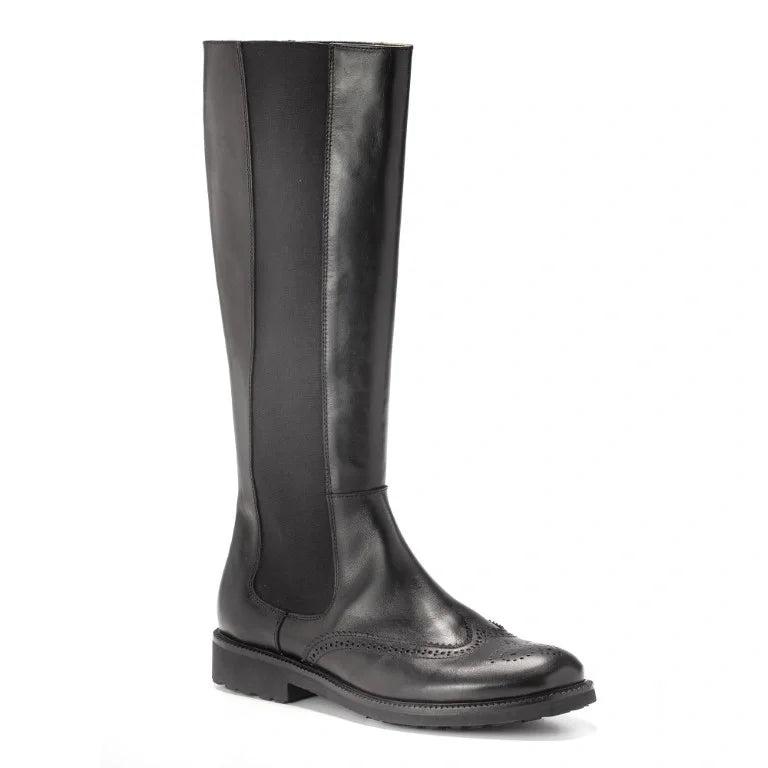 Black soft leather boots for girl by Galluci - London Kids, made in Italy, casual tall boots