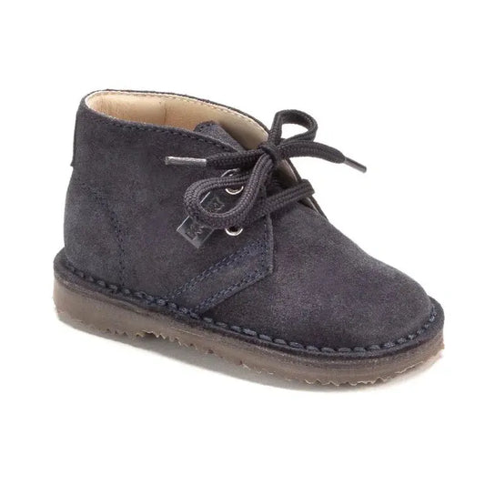 Navy suede lace shoes for toddlers, boys, and girls by London Kids