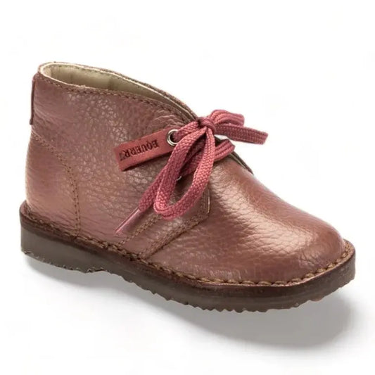 Pink soft leather lace shoes for toddlers, boys, and girls by London Kids, made with high-quality materials.