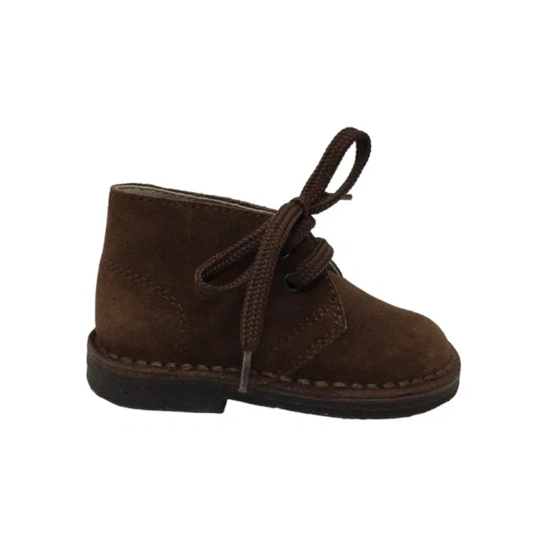 Brown Suede Lace shoes for toddlers, boys, and girls by London Kids