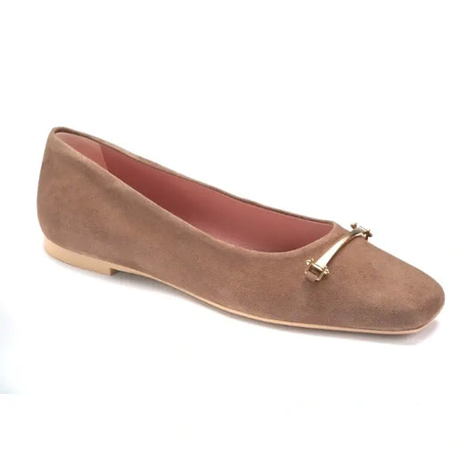 Taupe suede teens Hosebit flats made in Spain