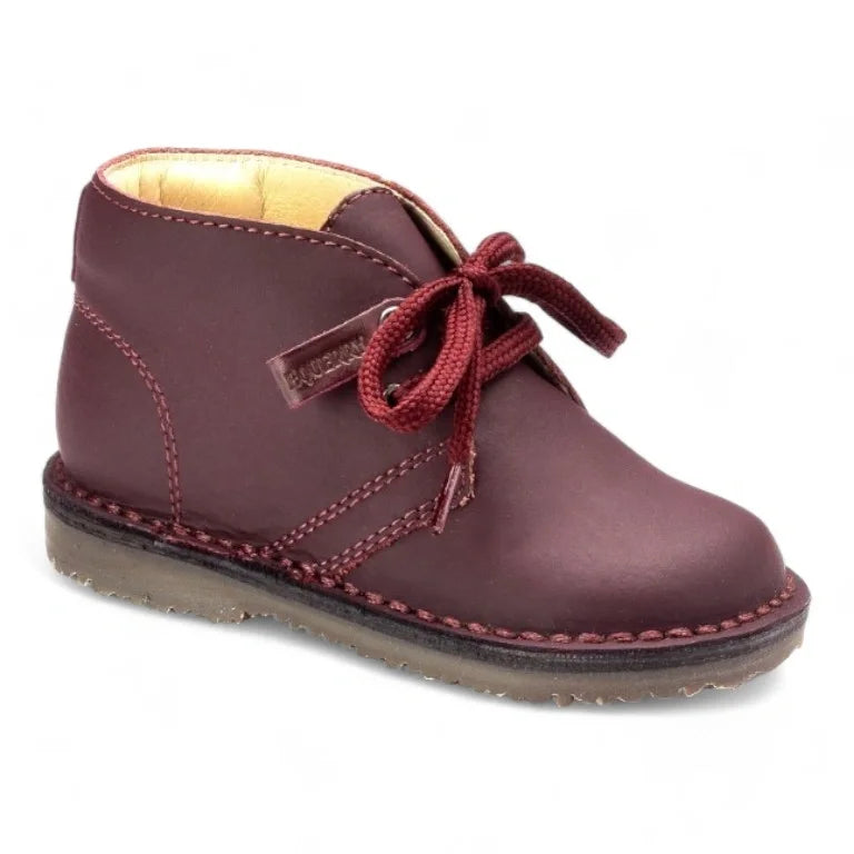 Bordo Sahara Leather Lace shoes for toddler boys and girls by London Kids - lace shoes crafted from premium Sahara leather.