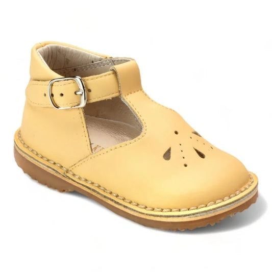 Yellow Sahara Leather Strap shoes for toddlers and girls by London Kids