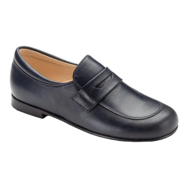 Navy soft leather slip on shoes for boys by Beberlis - classic and stylish choice for any occasion