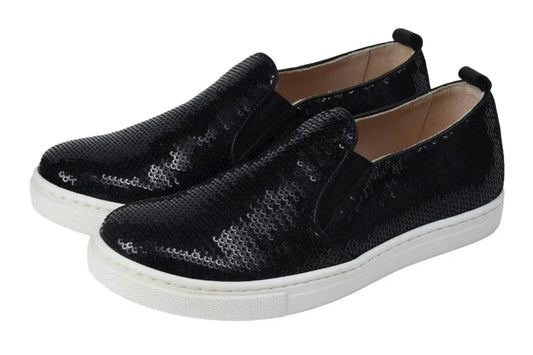 Black glitter sneaker for girl by London Kids - Casual and stylish sneaker for girls