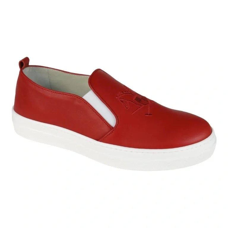 Red soft leather sneaker for girl by London Kids - pretty ballerinas, casual wear