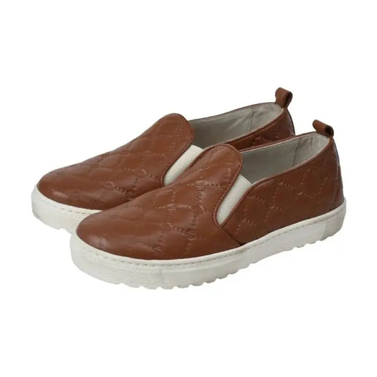 Tan soft leather sneaker for girl by London Kids - pretty ballerinas