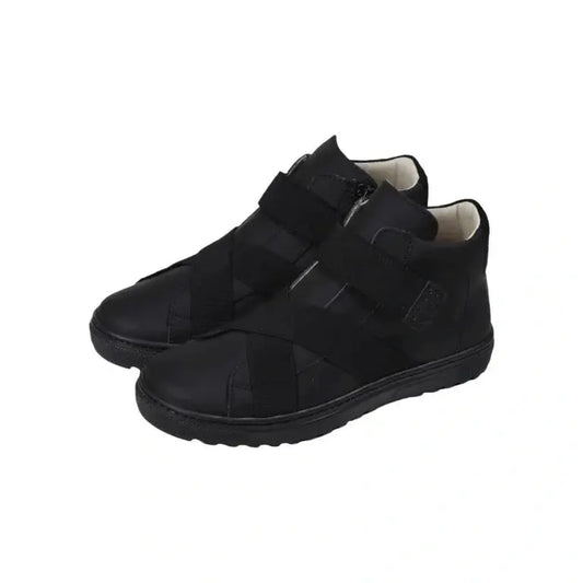 Black Sahara Leather Strap shoes for boys by London Kids - trendy and comfortable casual footwear