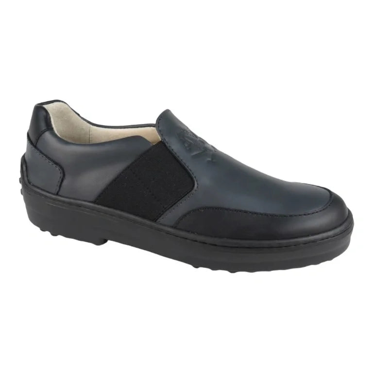 Gray soft leather slip-on shoes for boy and girl by London Kids