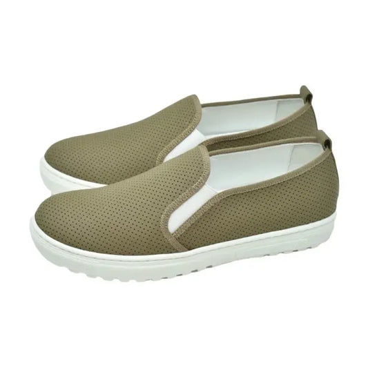 Stylish Taupe Sahara Leather Sneaker for girls by London Kids.