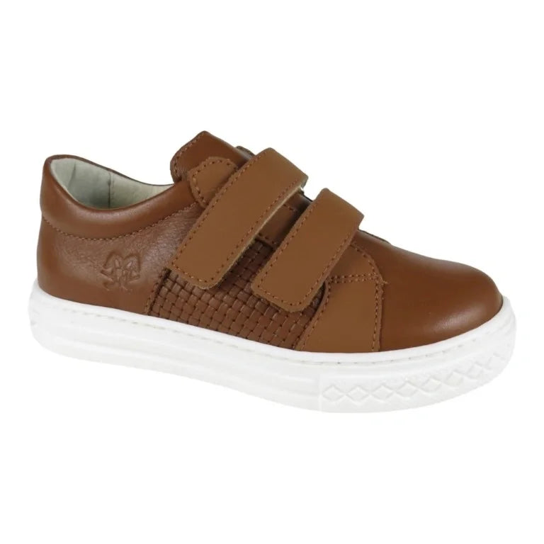 Tan Soft Leather Sneaker for Boy by London Kids - Kids Sneaker