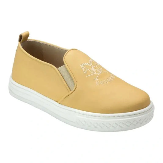 Yellow Sahara Leather Sneaker for Girl by London Kids - Yellow Sahara Leather Sneaker for Girl by London Kids, perfect for casual wear.