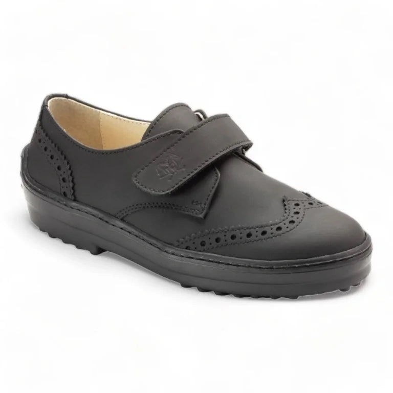 Black Sahara Leather Velcro for Boy by London Kids - trendy and comfortable sneakers for boys