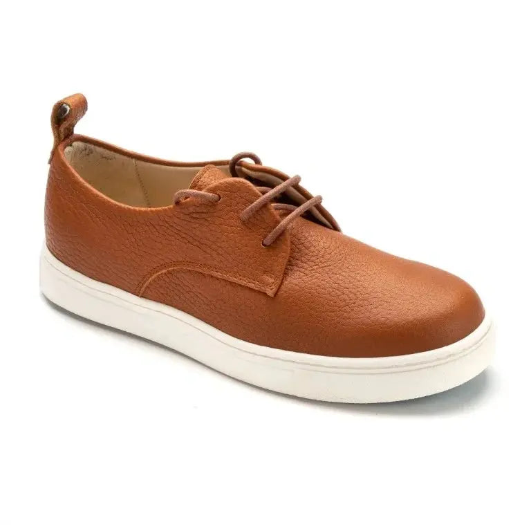 Tan soft leather sneaker for girl or boy by Manuela de Juan - pretty ballerinas, summer shoe.