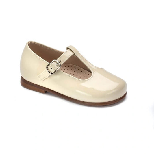 Toddler's Angel White Patent T-strap Shoe