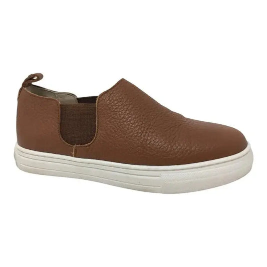 Tan soft leather sneaker for girl by Manuela de Juan - summer casual footwear