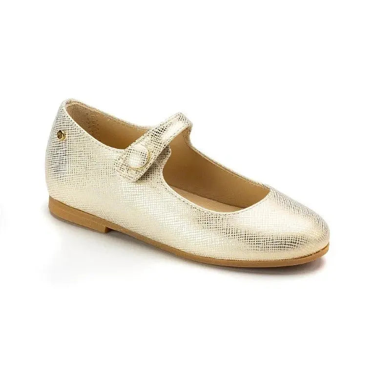 White soft leather strap Mary Jane shoes for girls by Manuela de Juan