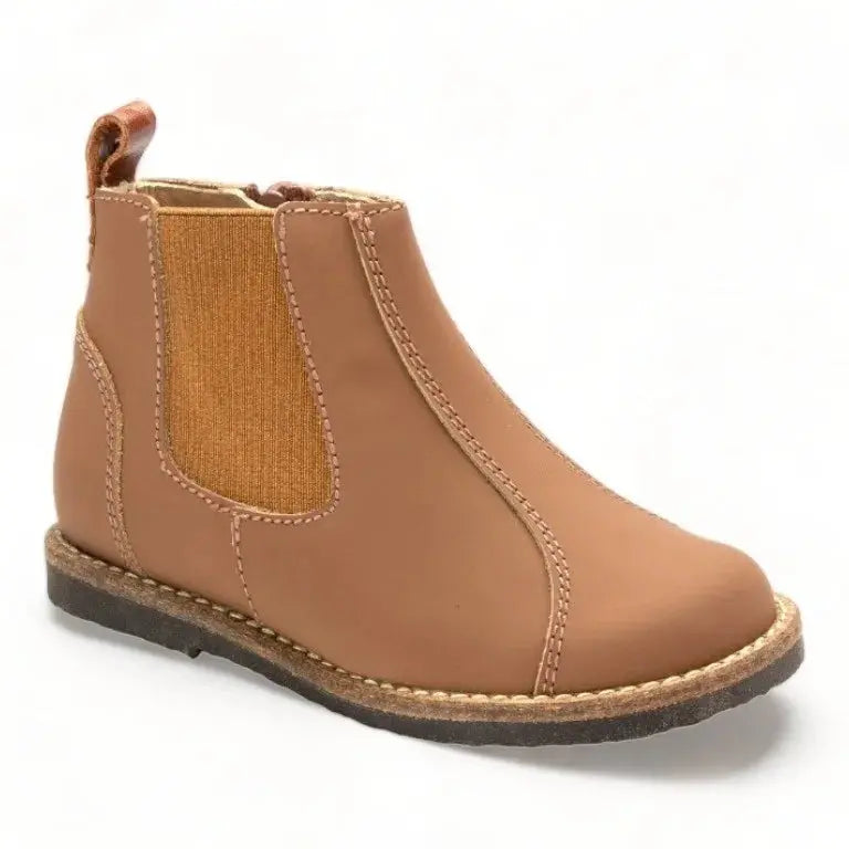 Stylish Brown Sahara Leather Bootie for boys and girls by Manuela de Juan