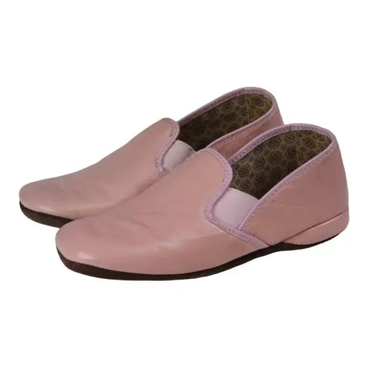 Pink soft leather slipper for boy or girl by Froment Leroyer - comfortable and stylish slipper in pink color crafted from soft leather.